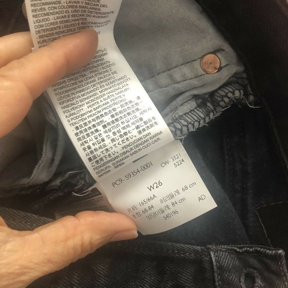 $168 LEVI'S Authorized Vintage 501 Original Straight Leg Jeans Faded Black 26 - Picture 11 of 12